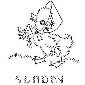 Days of the Week Ducks 2893 Hand Embroidery design in PDF format Instant Download