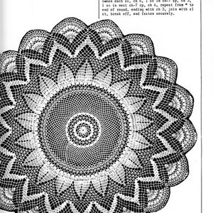 Vintage Crochet PATTERN 2295 Showy Sunflower Centerpiece Stunning Doily 1960s PDF instant download