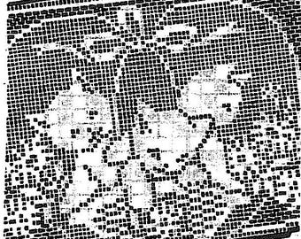 Fluffy Kittens in a Basket Vintage Crochet Pattern Filet Crochet 2125 PDF file emailed 2U instant download KateMarchbanks 2125
