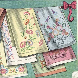 149 Guest Towel designs flowers Double hearts Hand Embroidery pattern Lazy Daisy flowers Welcome Guest  PDF file emailed 2U instant Download