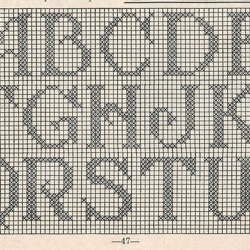 crochet initials in filet crochet pattern 5009 taken from a etsy