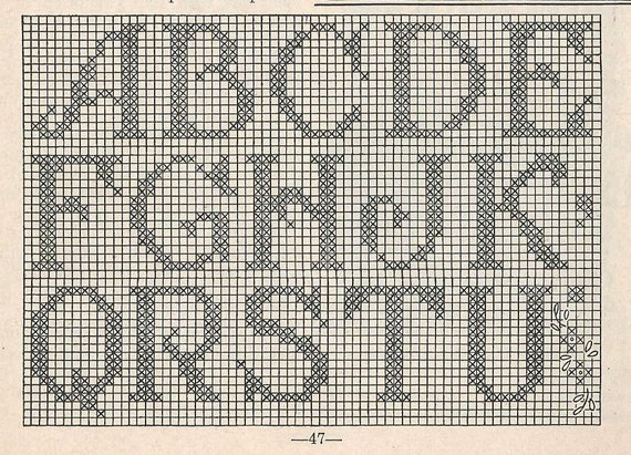 Initials in Filet Crochet