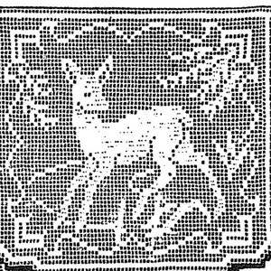 Puede incluir: Imagen pixelada en blanco y negro de un ciervo de pie en un campo. El ciervo está mirando hacia la derecha y tiene un cuello largo y cuernos.