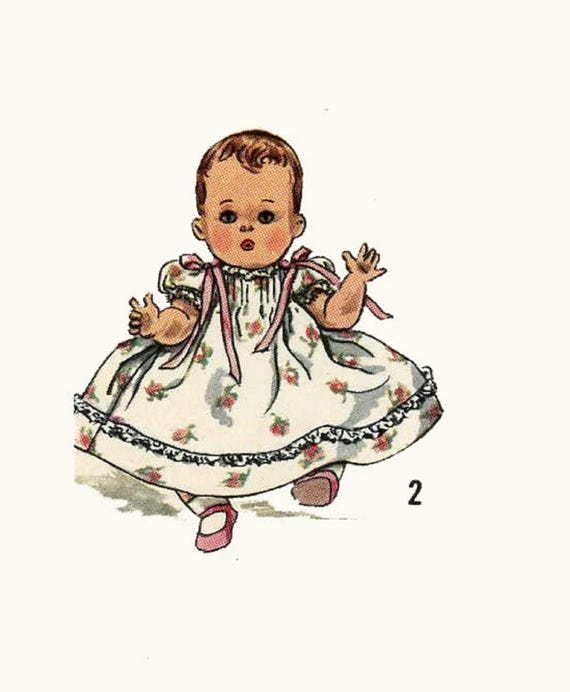 人形の服のパターン 1844 - 13 インチのベビードール - ベッツィー 