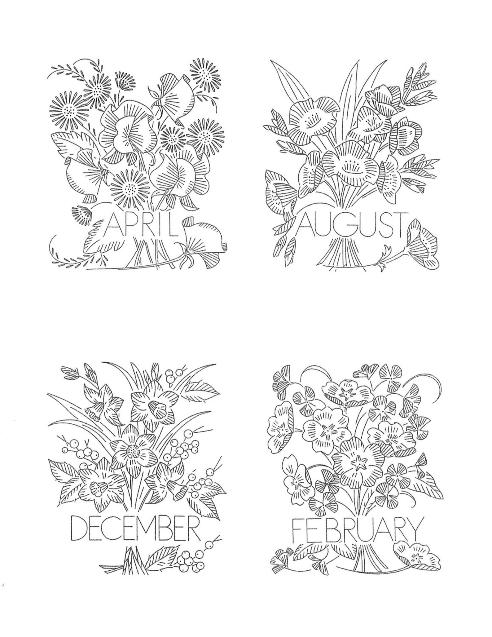 Hand Embroidery Flowers for 12 Months of the Year Quilt Pillow Etsy