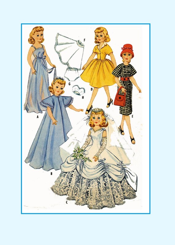 19/" Toni Coat fits 18/" Sweet Sue Miss Revlon Doll Clothes Vtg Pattern ~ Dress