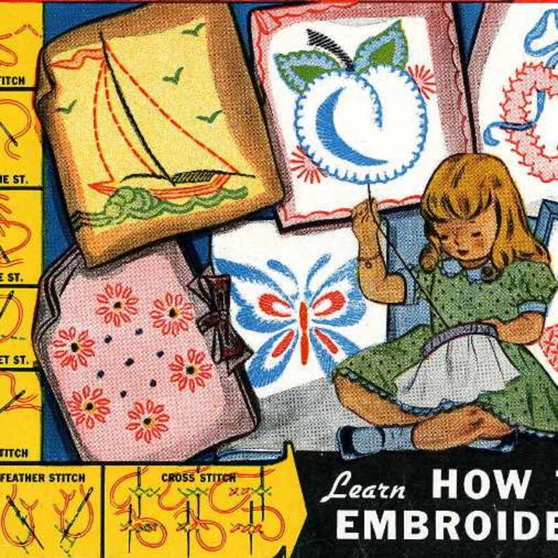 Hand embroidery transfer nwcvq 236 learn to embroider 13  etsy Hand embroidery transfer nwcvq 236 learn to embroider 13  etsy