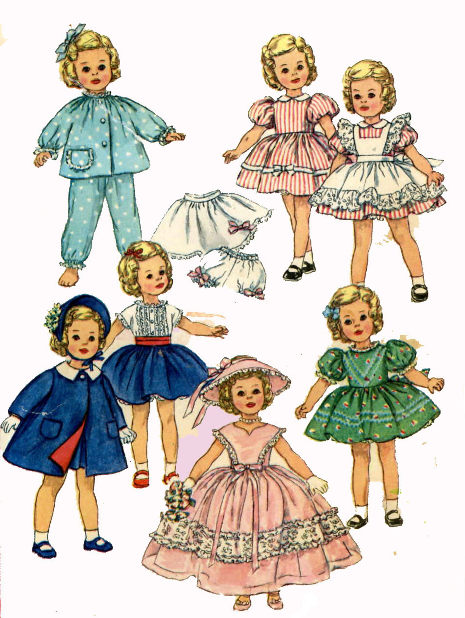 Vintage Doll Clothes PATTERN 3217 for 19 Shirley Temple Etsy UK