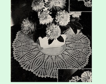 デジタルかぎ針編みパターン 7839 ラウンド 5 3/4 インチ ドイリー