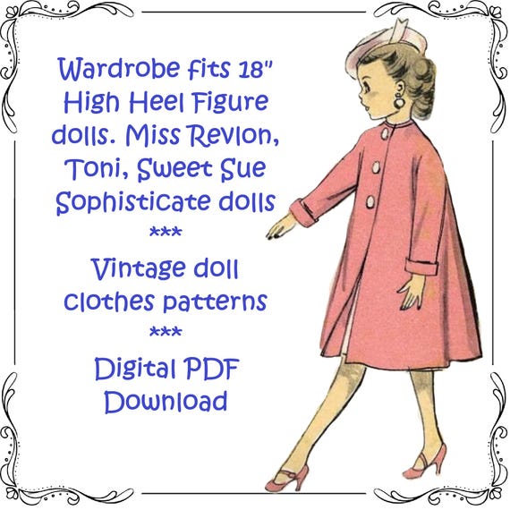 Vintage Doll Clothes Pattern for 18