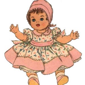 Betsy Wetsy Clothes Pattern in Digital PDF format 3669 - 16" dolls as Tiny Tears Barbara Jo Baby dolls Bonnets Overalls