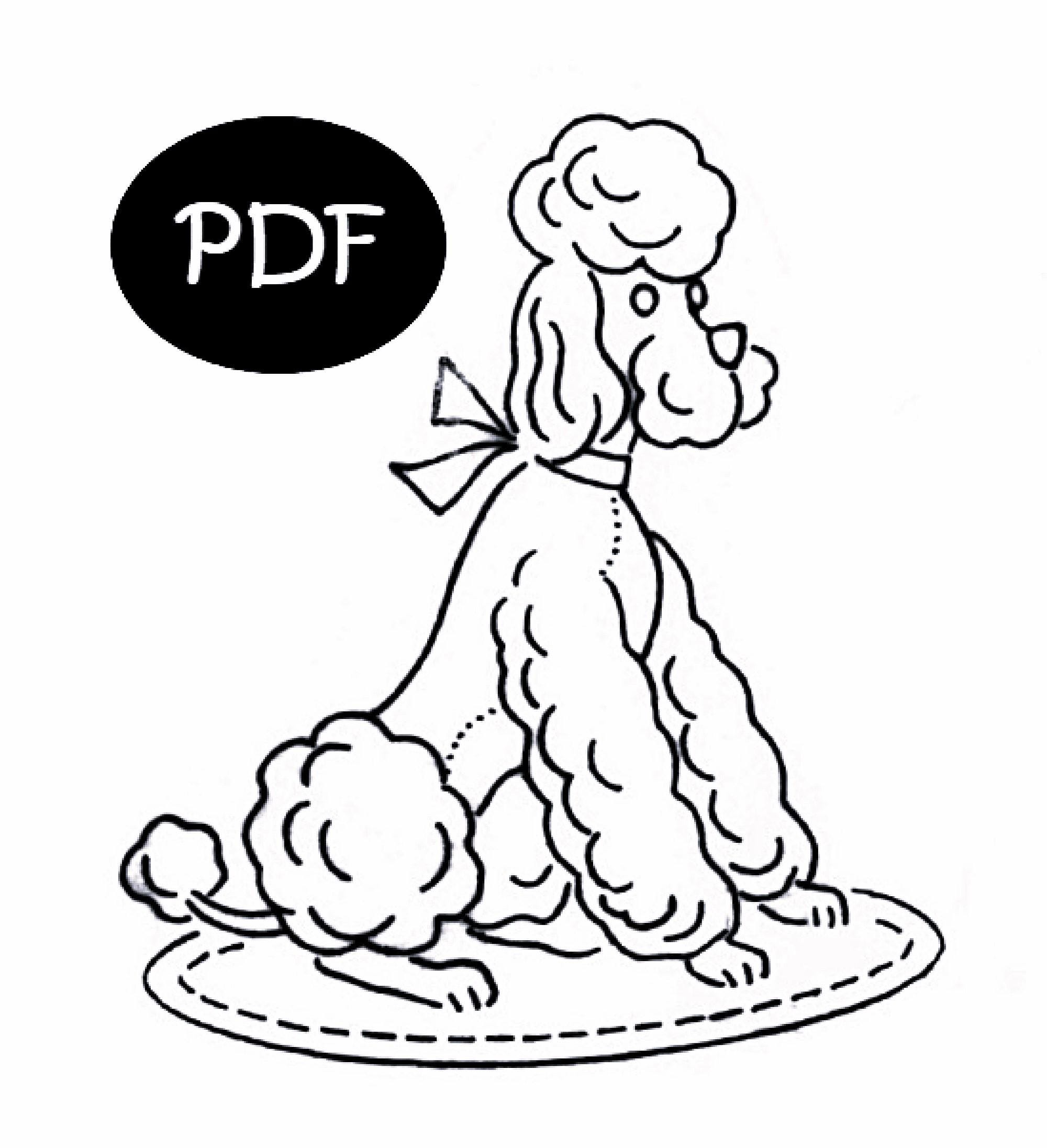 Vintage Poodle Embroidery Patterns- Digital PDF Download - DIY Tea ...