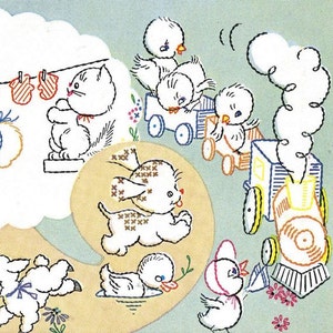 Vintage Hand Embroidery 199 Pets for Baby Kitten Lamb Puppy Elephant 1950's Digital PDF Format Instant Download emailed 2U image 4