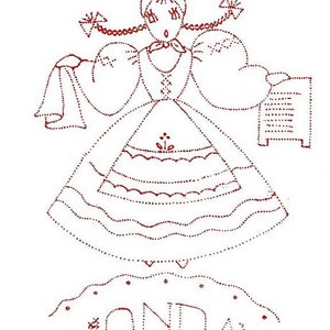 Hand Embroidery Pattern 902 Cross Stitch Dutch Girls for Days of the Week Towels Instant Down load PDF files 1950s
