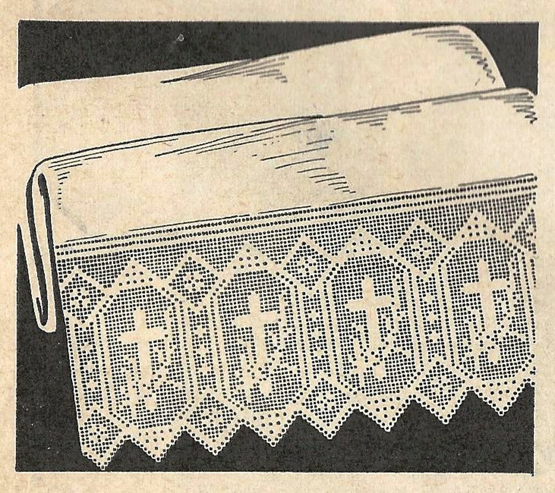 Altar Cloth Lace Crochet PATTERN 5901 Beautiful Crosses in Filet