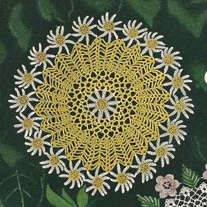 Daisy Doily Crochet PATTERN from a Star Book # 64 Floral doily pattern # 6402 changed to a PDF instant download 4 sizes