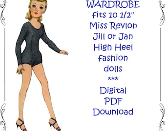 Miss Revlon Doll Clothes patterns, Wardrobe also fits 10 1/2" Jill & Jan, Digital PDF Download, Gift for Doll Collectors