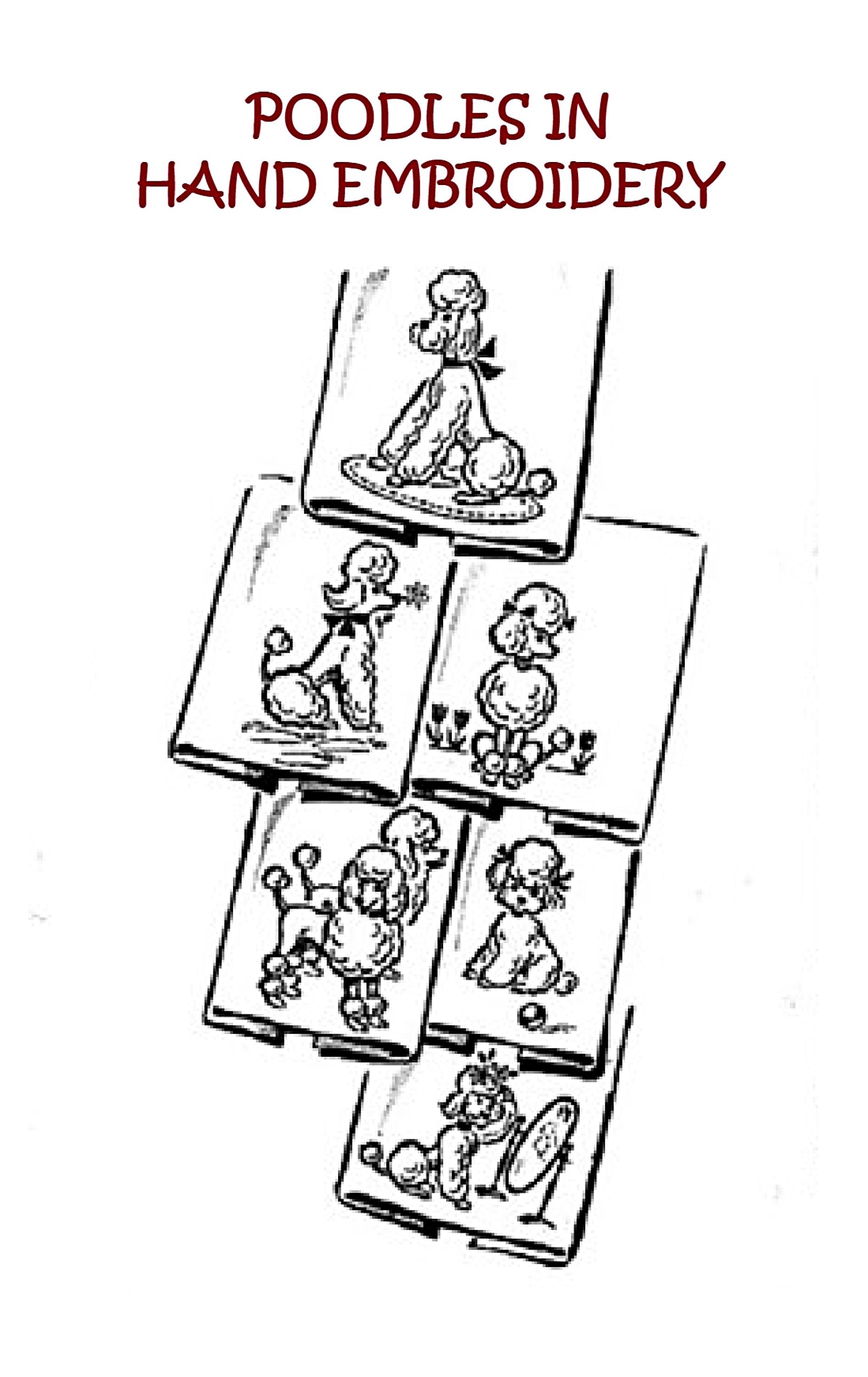Vintage Poodle Embroidery Patterns- Digital PDF Download - DIY Tea ...