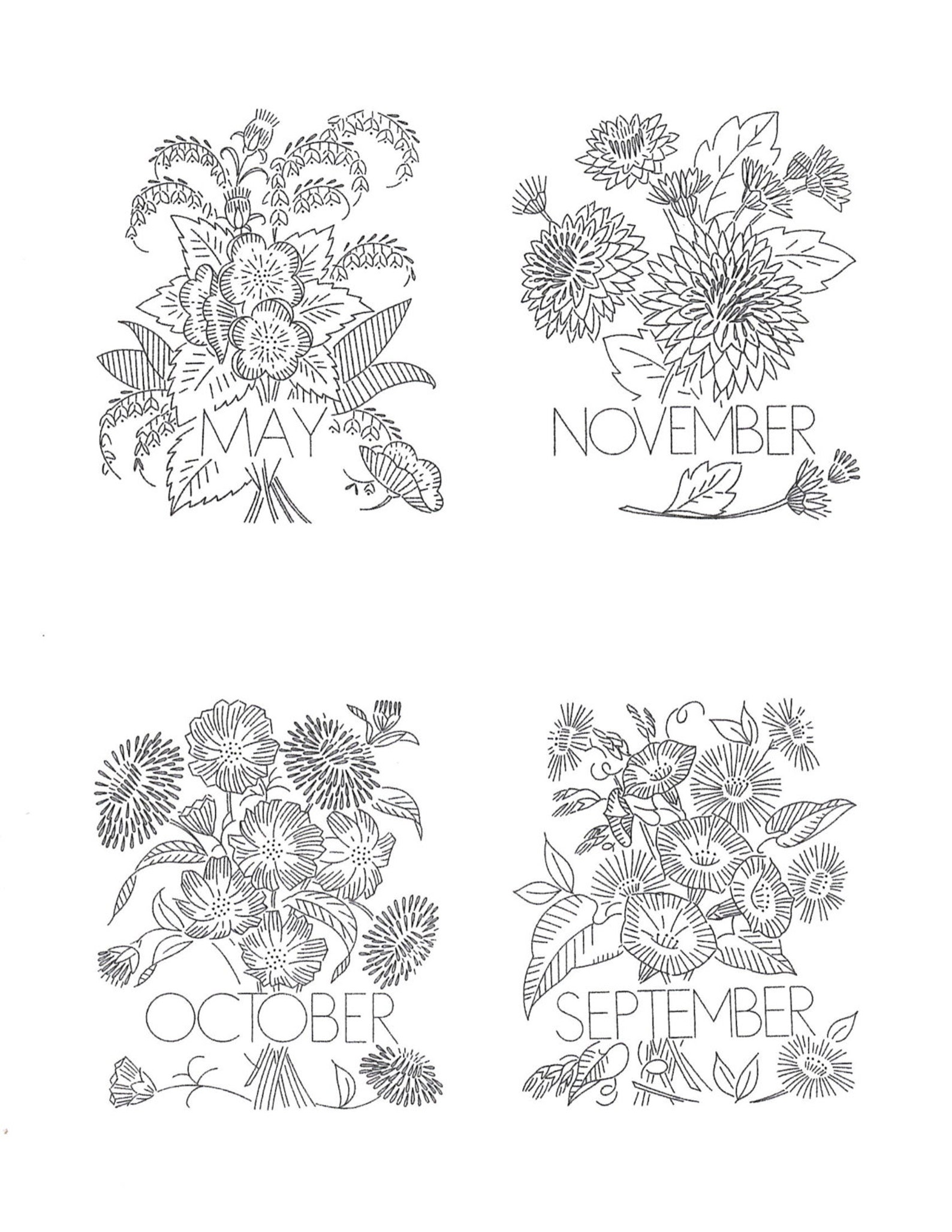 Hand Embroidery Flowers for 12 Months of the Year Quilt Pillow Etsy