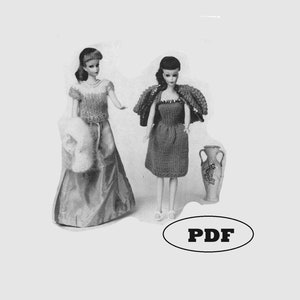 Vintage Knitting patterns for Babrie doll clothes - Printable PDF Download - Doll Collector gifts fof Mom or who loves dolls