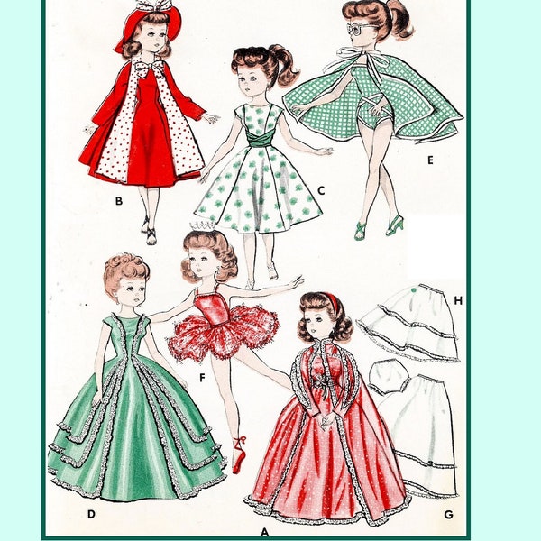 Doll Clothing PATTERN 8354 for 18" Miss Revlon Ginger Cissy Lilo My Fair Lady by Ideal 1950's Digital PDF instant download pattern