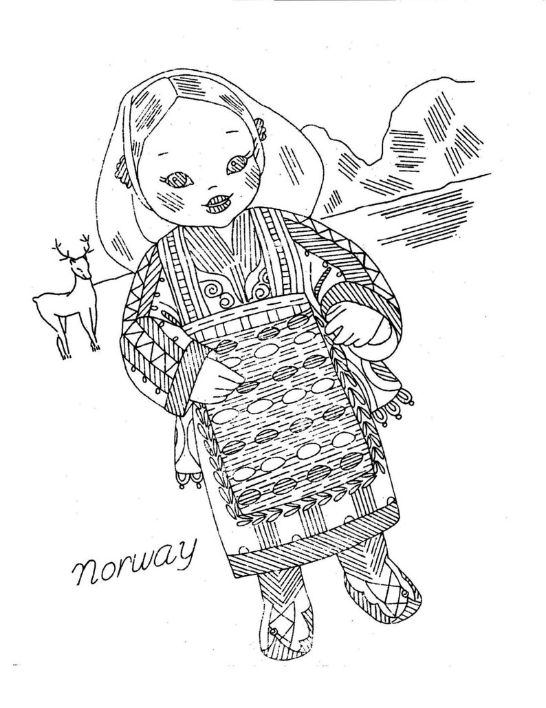Dolls of the Nations Hand Embroidery Quilt Pattern - Instand PDF ...