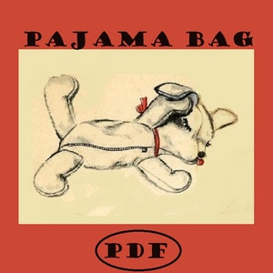 Vintage Stuffed Toy / Pajama Bag - Floppy Dog loosely stuffed toy -  DIGITAL - PDF file Retro / Vintage Dog toy PATTERN 6588