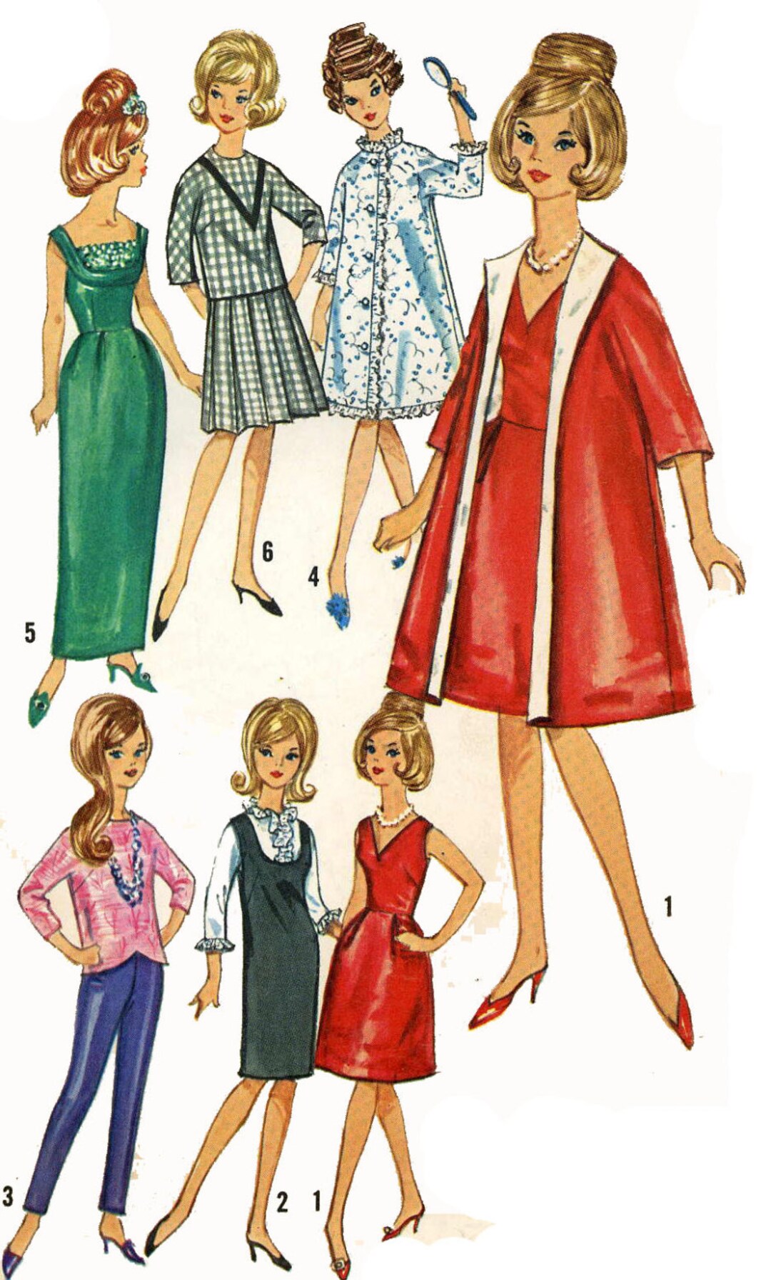 Vintage Doll Clothes Pattern 5731 for a 11.5 Inch Tressy Mitzie