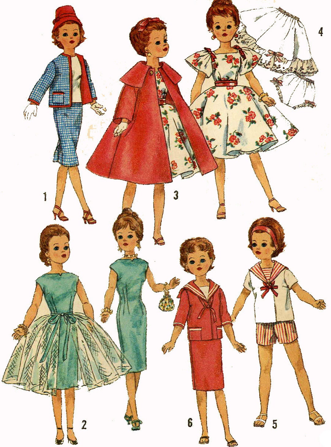 Vintage Doll Clothes PATTERN 3252 for 21 in Miss Revlon Toni Etsy