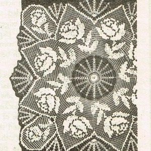 Old Crochet PATTERN Design 7069 TV cover Square Doily 3 different sizes 24 28 42 inches PDF format instant download