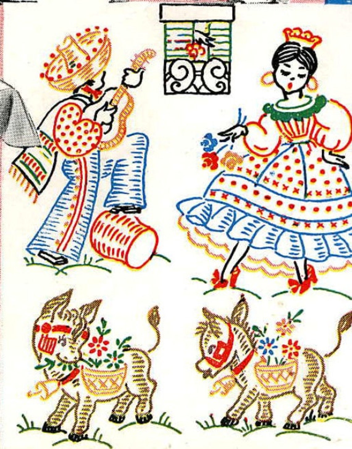 Digital Vintage Hand Embroidery PATTERN 133 Mexican Motifs | Etsy