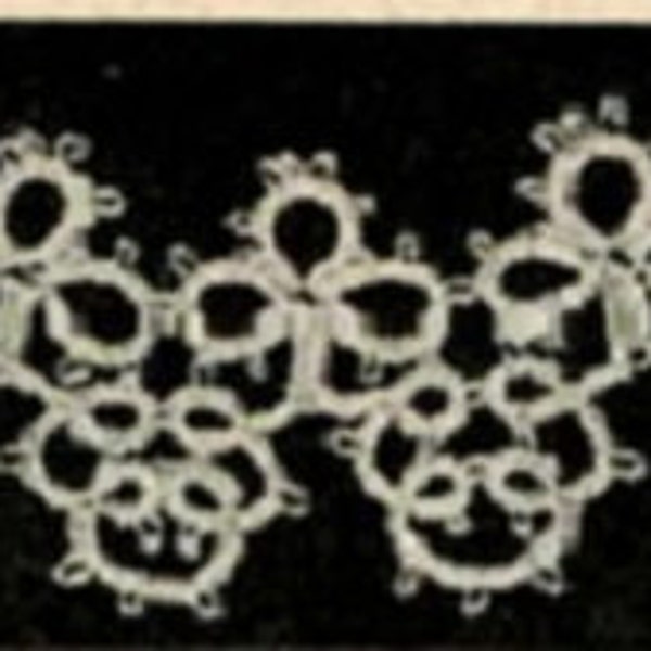 Vintage Tatting PATTERN for 4804 Scalloped Edging taken  from 1940s Workbasket Instant PDF Download