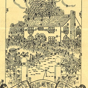 Imagen de bordado Home Sweet Home 1848 Patrón de bordado vintage 17x8.5 pulgadas en formato PDF Descarga instantánea