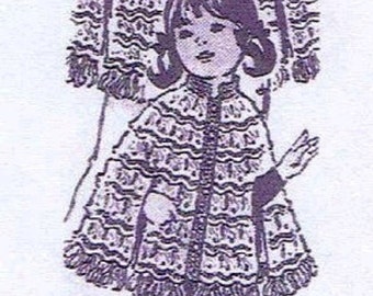 1960s Crochet PATTERN 969 Mother Daughter Broom Stick Lace PDF format instant Download