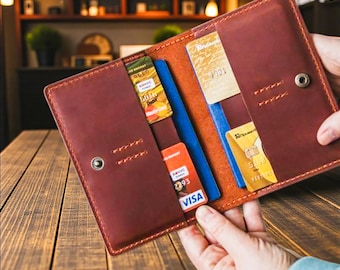 Passport and Driving Documents Organizer- Special Brand Logo, Driving License Leather Cover Holder, Personalized Handmade Insurance Wallet