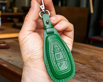 FORD Focus B-C Max- Mondeo- Kuga- Fiesta  Leather Key Fob Case-  Key Fob Cover/ Handmade Leather Key Holder/Protector Keychain