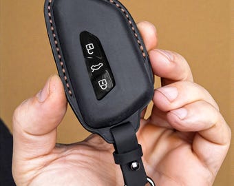 Volkswagen Leather Key Fob Case for ID Series, T-Roc, T-Cross, Tiguan – Handmade VW Key Cover
