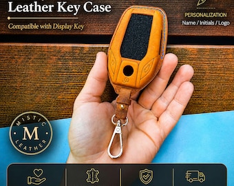 BMW Display Key Leather Case – Personalized Handmade Key Cover for 7 Series G30 X5 X7 i8