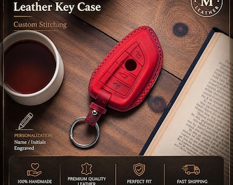 Handmade Crazy Horse Leather BMW  G Series Key Case – Personalized, Custom Stitching Included