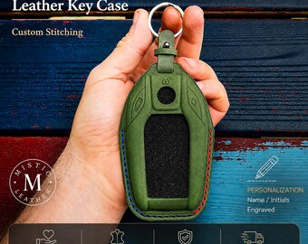 BMW Display Key Leather Case – Personalized Handmade Key Cover for 7 Series G30 X5 X7 i8