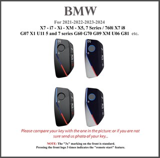 Custodia In Pelle Per Portachiavi BMW Serie 7, X7, IX, XM 2023 – Cover Con Portachiavi, Antigraffio, Nero