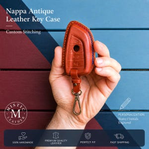 Handmade Nappa Antique Leather BMW  G Series Key Case – Personalized, Custom Stitching Included