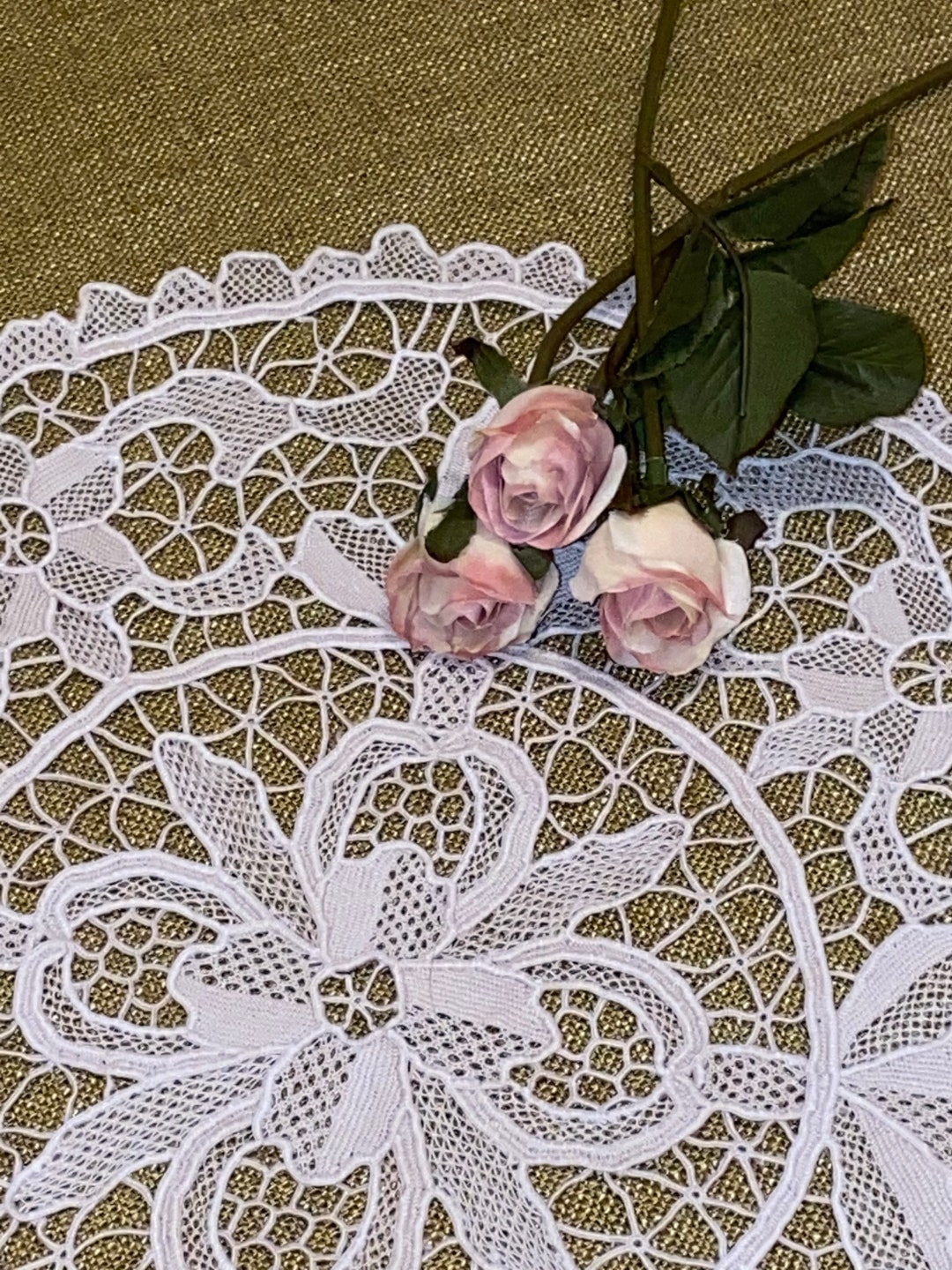 Antique Needle Lace Doily Etsy