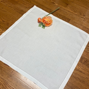 Antique Linen Square Tablecloth 1920s