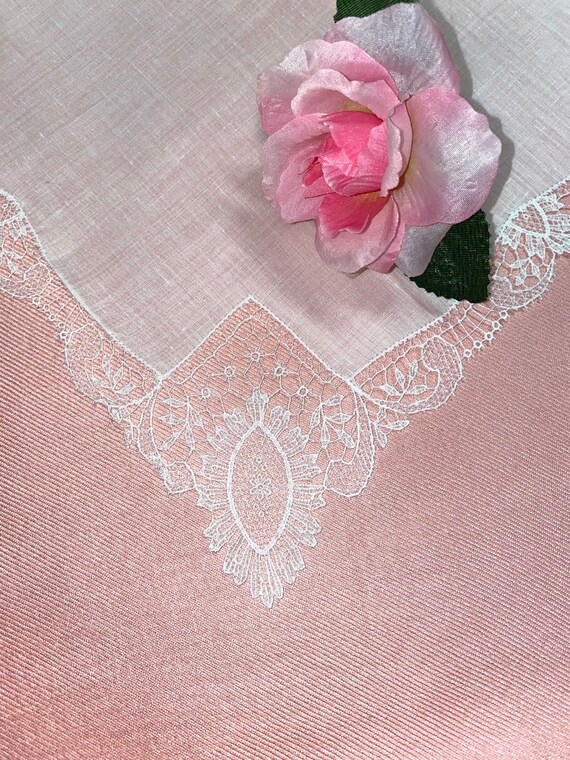 Vintage White Lace Wedding Hanky - Hankie  Bridal… - image 7