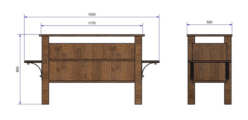 Record Table Cad File Mid-century Record Console 3D Model: Vinyl Record Cabinet Digital ...