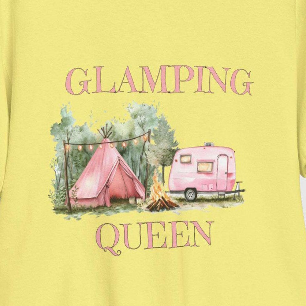 Glamping Queen Unisex Tee, Camping Camper Tent T-Shirt, Outdoor Adventure Shirt, Nature Lover Gift, Hiking Hiker Top