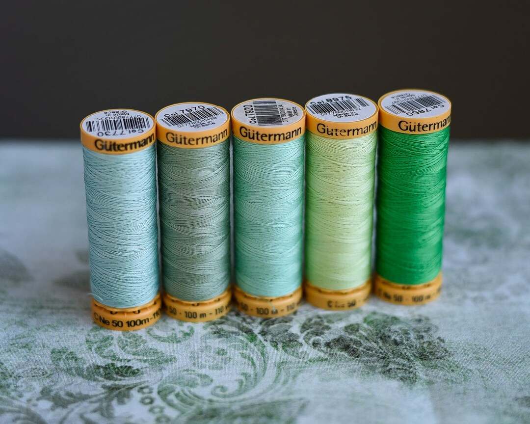 Sewing Thread - Green Cotton Thread - One Spool 110 Yds - Gutermann ...