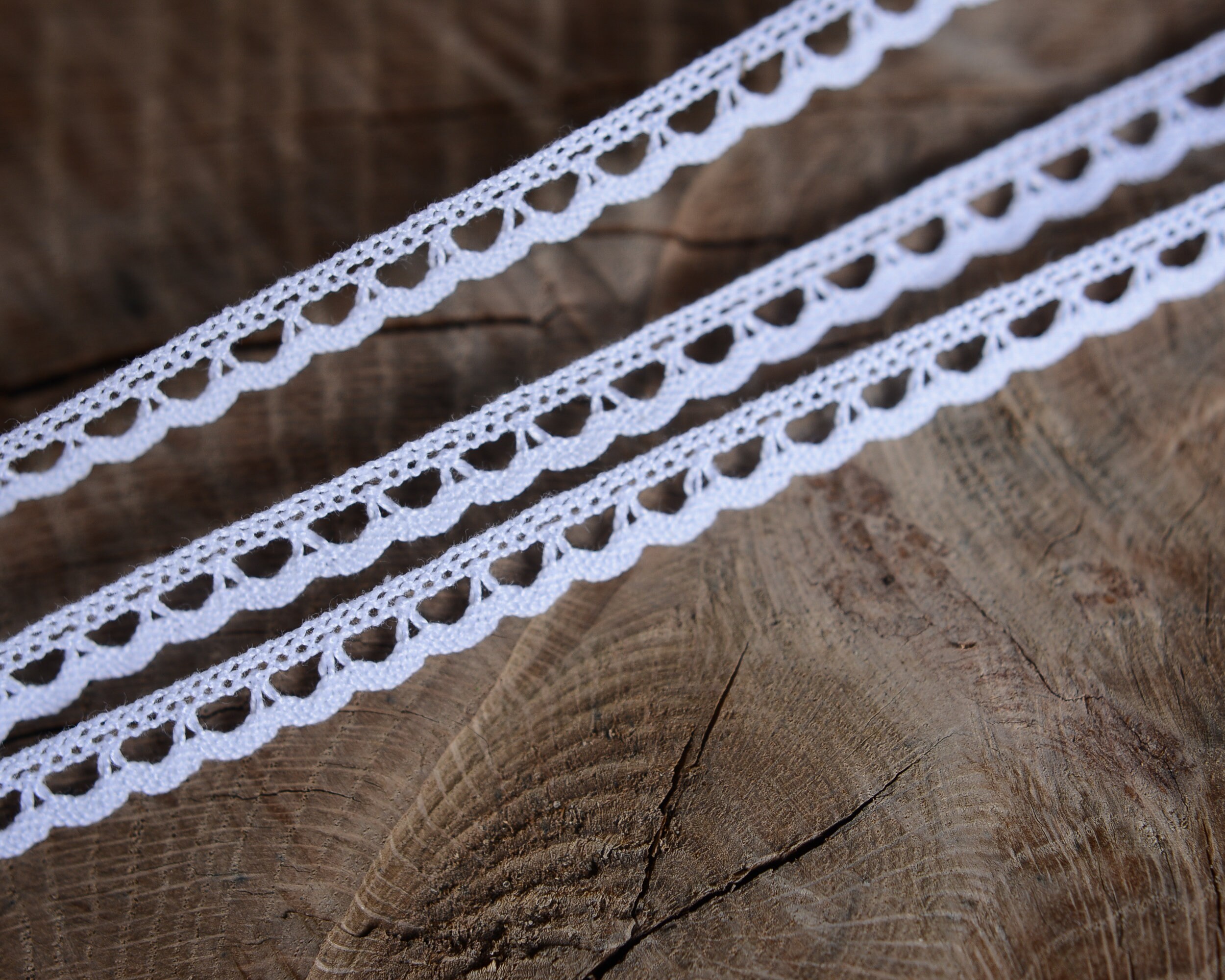 3/16 Scallop Edging Lace Trim White Cotton Edging 317401 