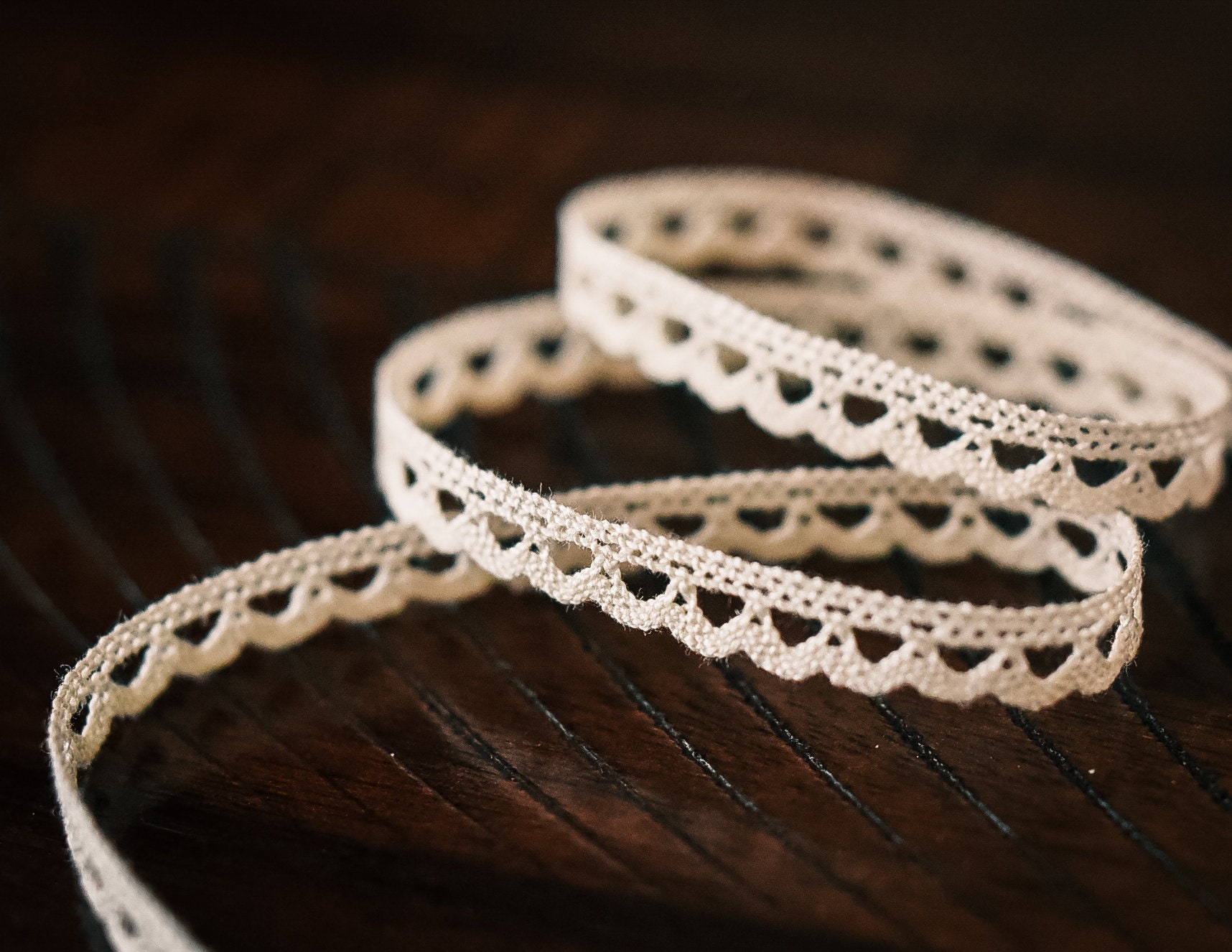 White Cotton Edging Narrow Lace Trim Ecru Cotton Edging